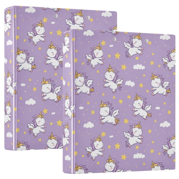 Three Ring Binder Cute Unicorn 1.5 Inch Round Binder D-Rings for Office Supplies and More