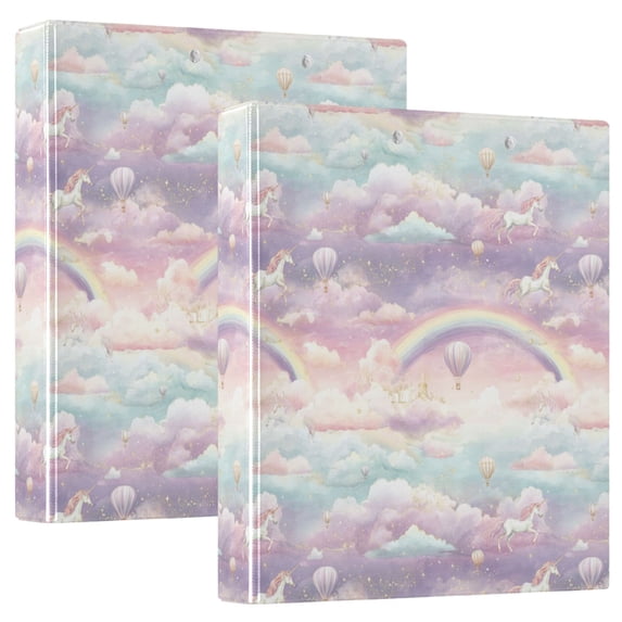 Three Ring Binder Cute Unicorn 1.5 Inch Round Binder D-Rings for Office Supplies and More