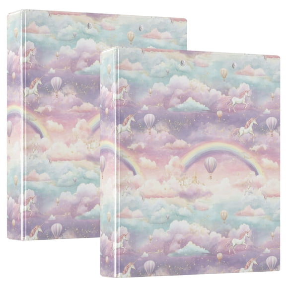 Three Ring Binder Cute Unicorn 1.5 Inch Round Binder D-Rings for Office Supplies and More