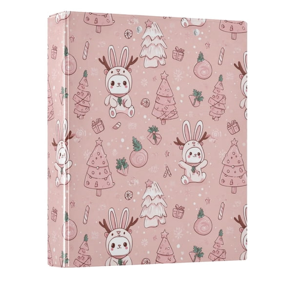 Three Ring Binder Cute and Playful Rabbit 1.5 Inch Round Binder D-Rings for Office Supplies and More