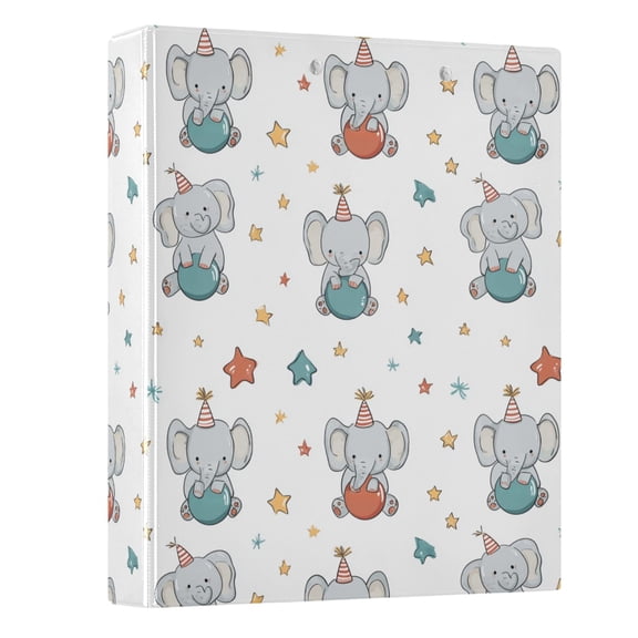 Three Ring Binder Elephants and Circus 1.5 Inch Round Binder D-Rings for Office Supplies and More