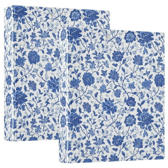 Three Ring Binder Exquisite Blue and White Porcelain 1.5 Inch Round Binder D-Rings for Office Supplies and More