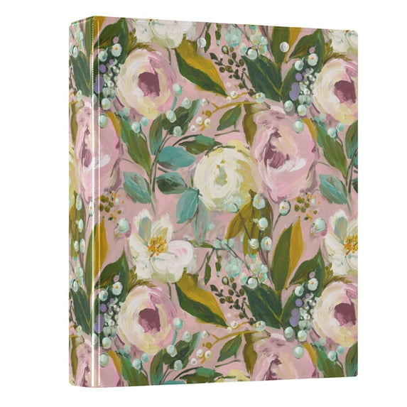 Three Ring Binder Exquisite Flowers 1.5 Inch Round Binder D-Rings for Office Supplies and More