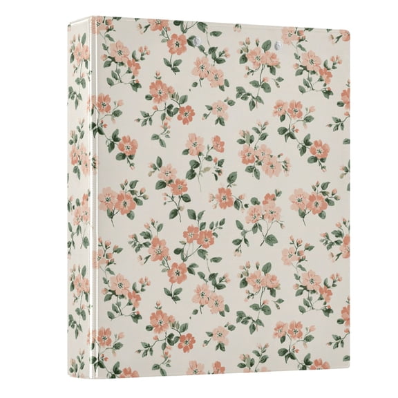 Three Ring Binder Exquisite Retro Flowers 1.5 Inch Round Binder D-Rings for Office Supplies and More