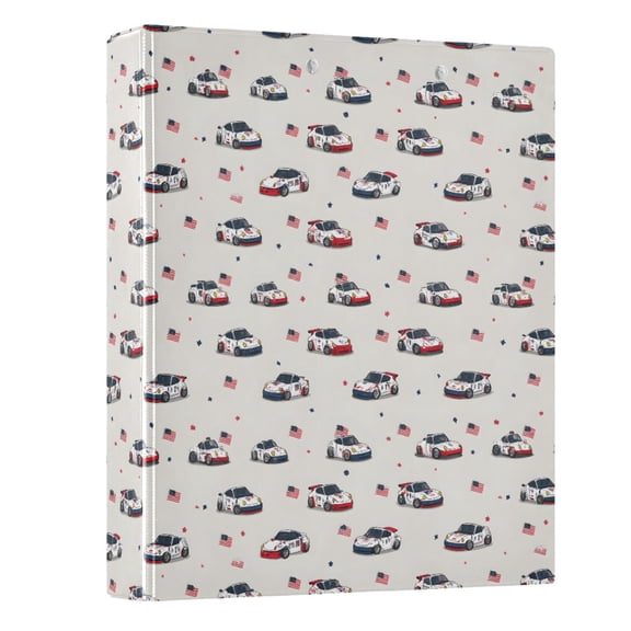 Three Ring Binder Falg Racing Car 1.5 Inch Round Binder D-Rings for Office Supplies and More