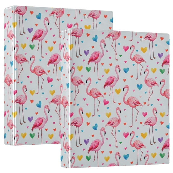 Three Ring Binder Flamingo Heart 1.5 Inch Round Binder D-Rings for Office Supplies and More