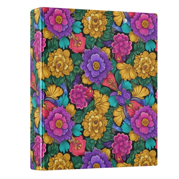 Three Ring Binder Floral Mandala 1.5 Inch Round Binder D-Rings for Office Supplies and More
