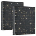 thumbnail image 1 of Three Ring Binder Gold Stars Sun Moon 1.5 Inch Round Binder D-Rings for Office Supplies and More, 1 of 10