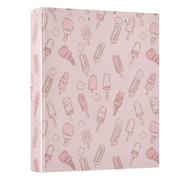 Three Ring Binder Ice Ream Cone 1.5 Inch Round Binder D-Rings for Office Supplies and More