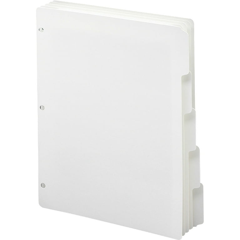 Three-Ring Binder Index Divider, 5-Tab, 11 x 8.5, White, 20 Sets Three-Ring Binder Index Divider, 5-Tab, 11 x 8.5, White, 20 Sets