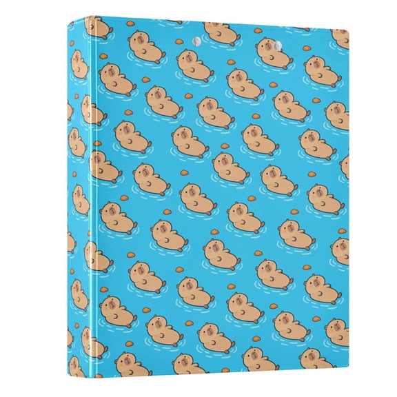 Three Ring Binder Kapibala Swimming 1.5 Inch Round Binder D-Rings for Office Supplies and More