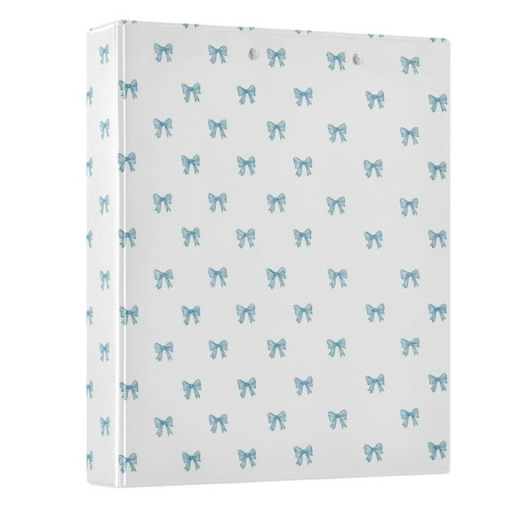 Three Ring Binder Light Blue Bow 1.5 Inch Round Binder D-Rings for Office Supplies and More