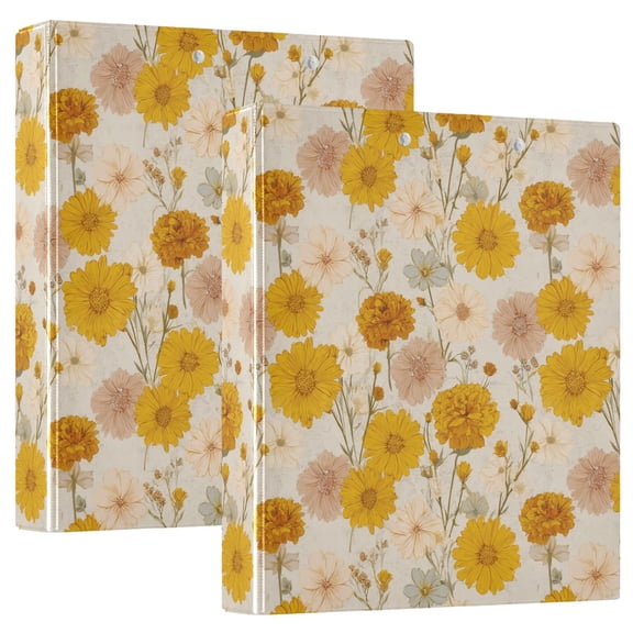Three Ring Binder Light Flowers 1.5 Inch Round Binder D-Rings for Office Supplies and More