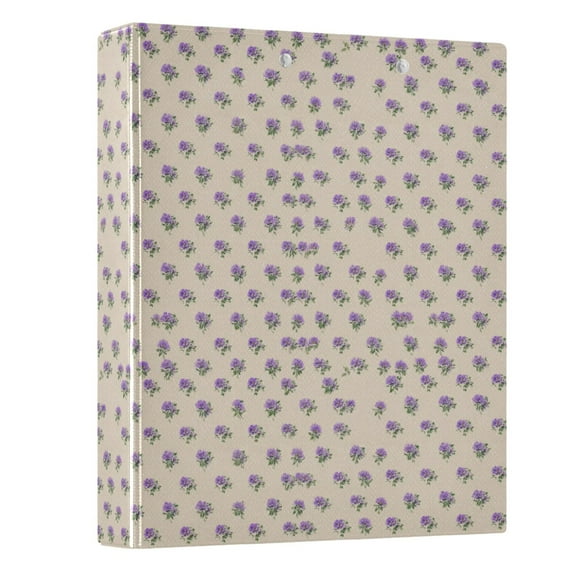 Three Ring Binder Lilac Color Flowers 1.5 Inch Round Binder D-Rings for Office Supplies and More