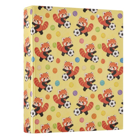 Three Ring Binder Little Panda Football 1.5 Inch Round Binder D-Rings for Office Supplies and More