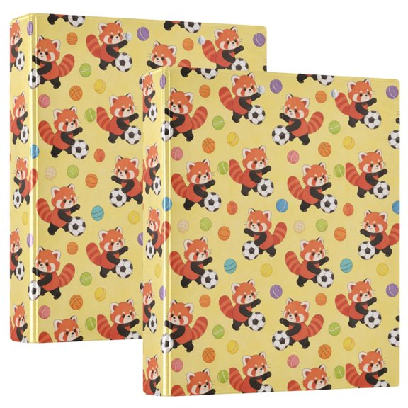 Three Ring Binder Little Panda Football 1.5 Inch Round Binder D-Rings for Office Supplies and More