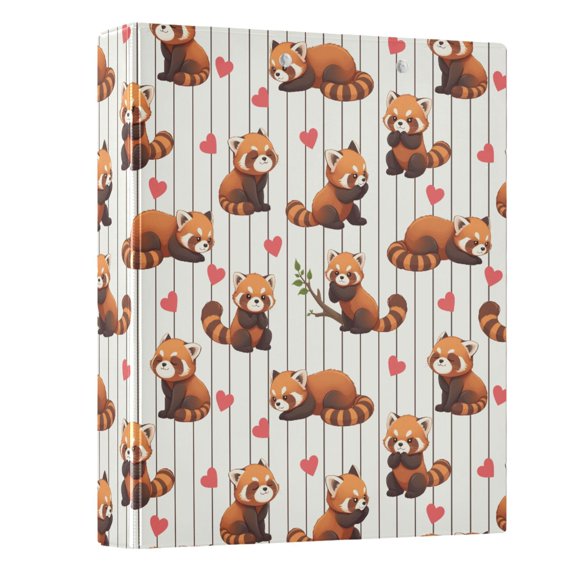 Three Ring Binder Little Panda Heart 1.5 Inch Round Binder D-Rings for Office Supplies and More