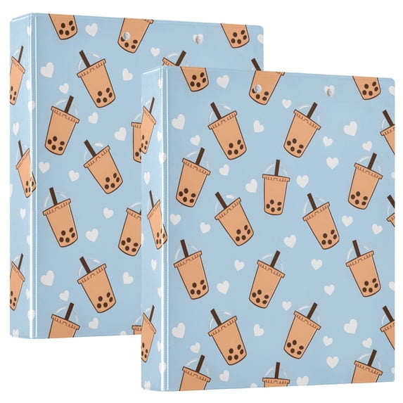 Three Ring Binder Love Pearl Milk Tea 1.5 Inch Round Binder D-Rings for Office Supplies and More