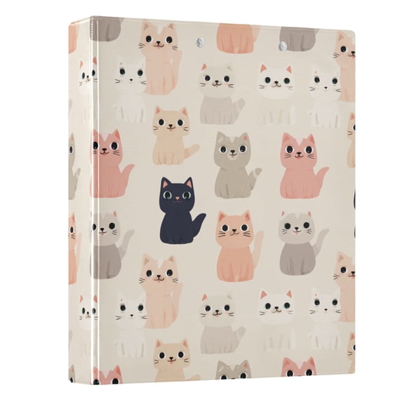 Three Ring Binder Many Cute Cats 1.5 Inch Round Binder D-Rings for Office Supplies and More