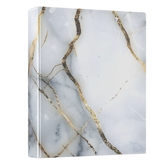 Three Ring Binder Marble Gold 1.5 Inch Round Binder D-Rings for Office Supplies and More