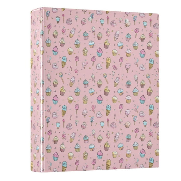 Three Ring Binder Mini Ice Cream Cake 1.5 Inch Round Binder D-Rings for Office Supplies and More