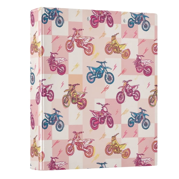 Three Ring Binder Motocross 1.5 Inch Round Binder D-Rings for Office Supplies and More