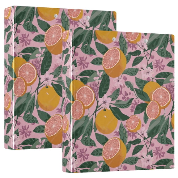 Three Ring Binder Orange Tropical Style 1.5 Inch Round Binder D-Rings for Office Supplies and More