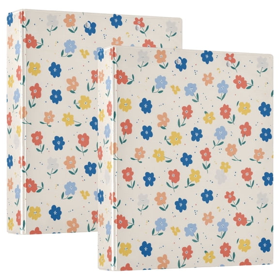 Three Ring Binder Painting Flowers 1.5 Inch Round Binder D-Rings for Office Supplies and More