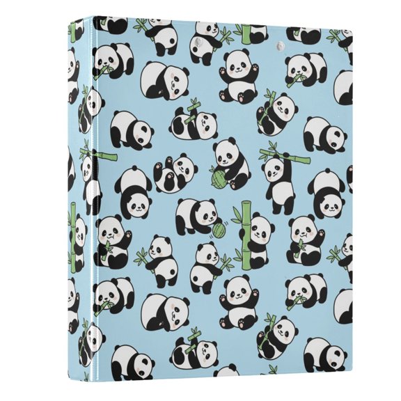 Three Ring Binder Panda Bamboo Pattern 1.5 Inch Round Binder D-Rings for Office Supplies and More