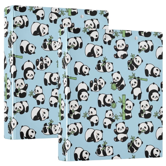 Three Ring Binder Panda Bamboo Pattern 1.5 Inch Round Binder D-Rings for Office Supplies and More