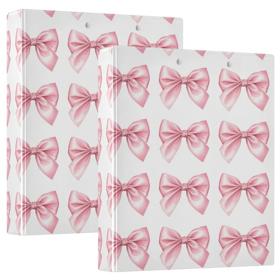 Three Ring Binder Pink Bow 1.5 Inch Round Binder D-Rings for Office Supplies and More