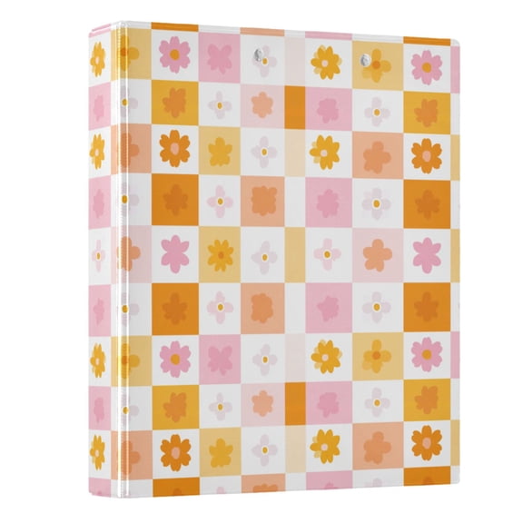 Three Ring Binder Plaid Pattern 1.5 Inch Round Binder D-Rings for Office Supplies and More
