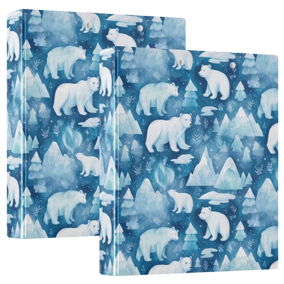 Three Ring Binder Polar Bear 1.5 Inch Round Binder D-Rings for Office Supplies and More