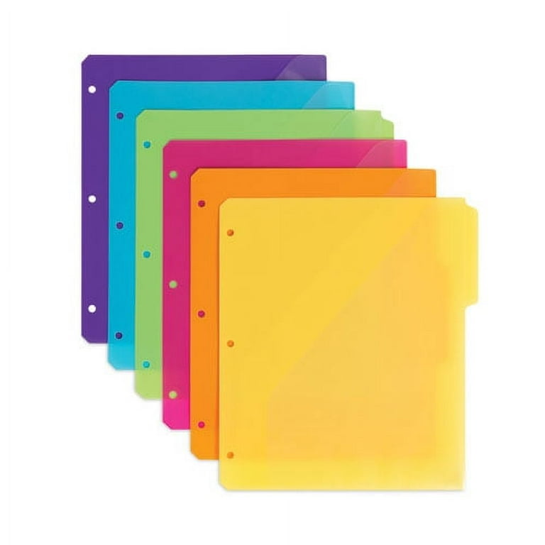 Three-Ring Binder Poly Index Dividers with Pocket, 9.75 x 11.25, Assorted Colors, 30/Box Three-Ring Binder Poly Index Dividers with Pocket, 9.75 x 11.25, Assorted Colors, 30/Box