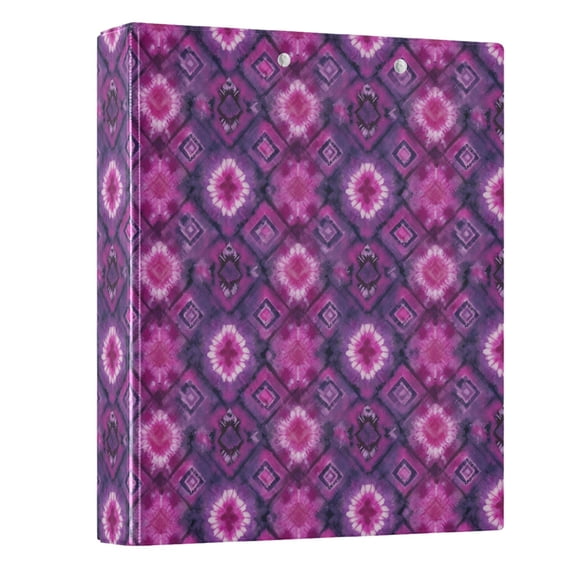 Three Ring Binder Purple Geometry 1.5 Inch Round Binder D-Rings for Office Supplies and More