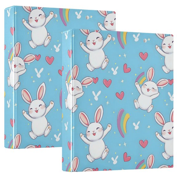 Three Ring Binder Rabbit Rainbow 1.5 Inch Round Binder D-Rings for Office Supplies and More