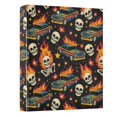 thumbnail image 1 of Three Ring Binder Racing Car Skull Fire 1.5 Inch Round Binder D-Rings for Office Supplies and More, 1 of 10
