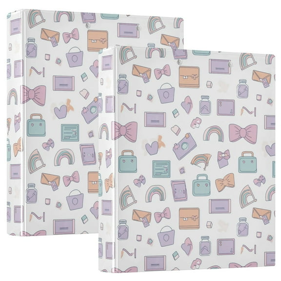 Three Ring Binder Rainbow Alphabet Blocks 1.5 Inch Round Binder D-Rings for Office Supplies and More