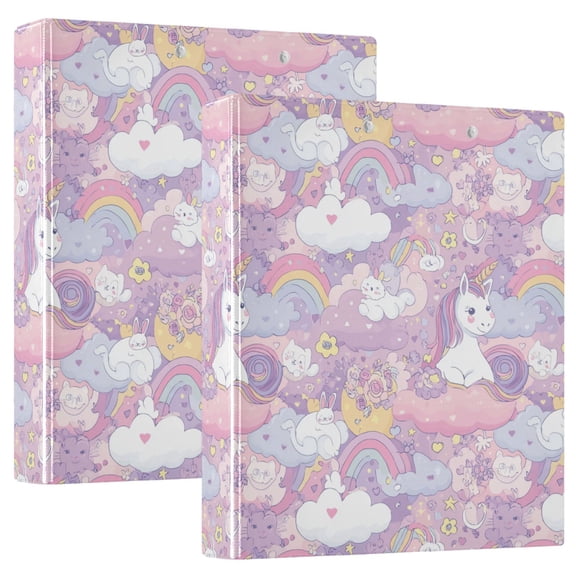 Three Ring Binder Rainbow Mane Unicorn 1.5 Inch Round Binder D-Rings for Office Supplies and More