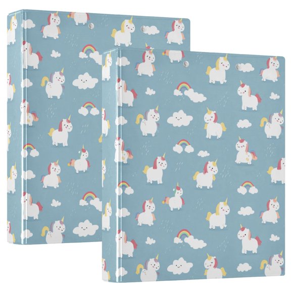 Three Ring Binder Rainbow Unicorn 1.5 Inch Round Binder D-Rings for Office Supplies and More