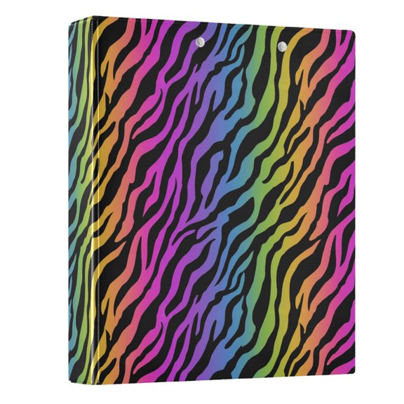 Three Ring Binder Rainbow Zebra Stripes 1.5 Inch Round Binder D-Rings for Office Supplies and More