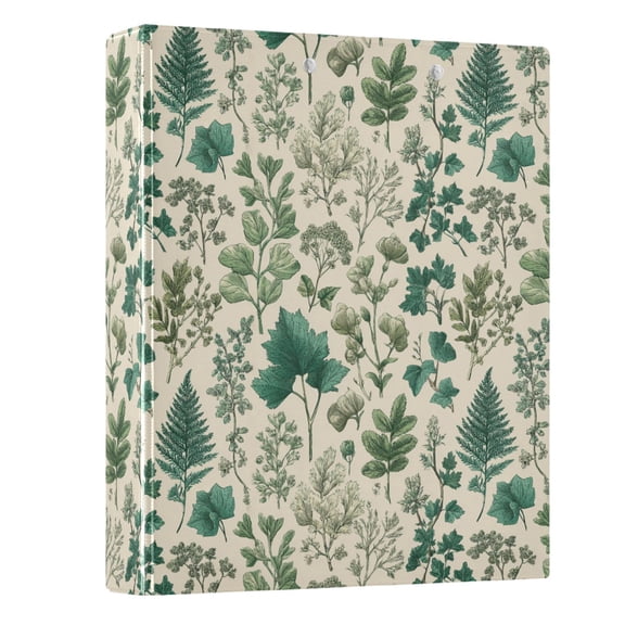 Three Ring Binder Retro Plants 1.5 Inch Round Binder D-Rings for Office Supplies and More