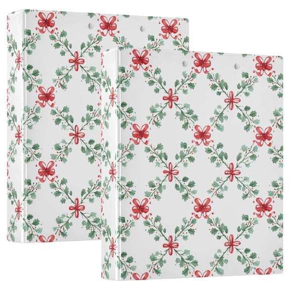 Three Ring Binder Retro Red Bow 1.5 Inch Round Binder D-Rings for Office Supplies and More