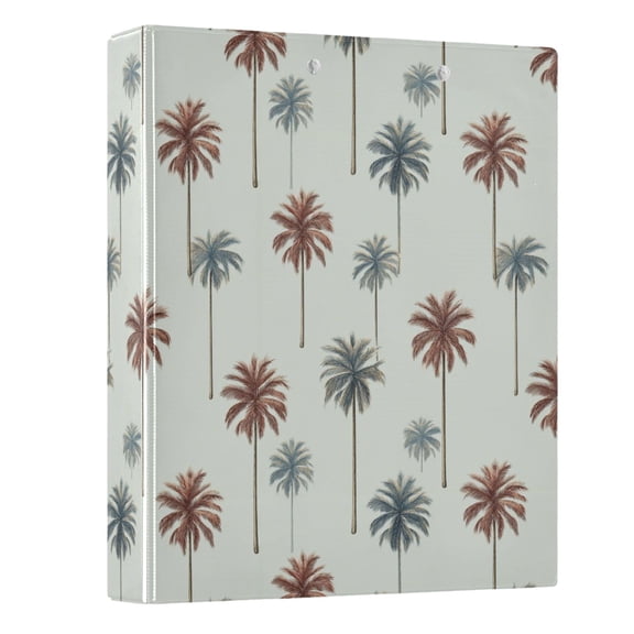 Three Ring Binder Retro Soft Palm Trees 1.5 Inch Round Binder D-Rings for Office Supplies and More
