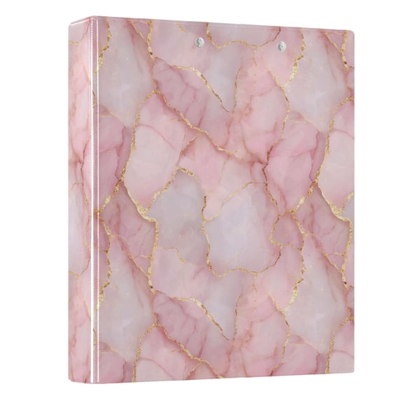 Three Ring Binder Rose Gold Texture 1.5 Inch Round Binder D-Rings for Office Supplies and More