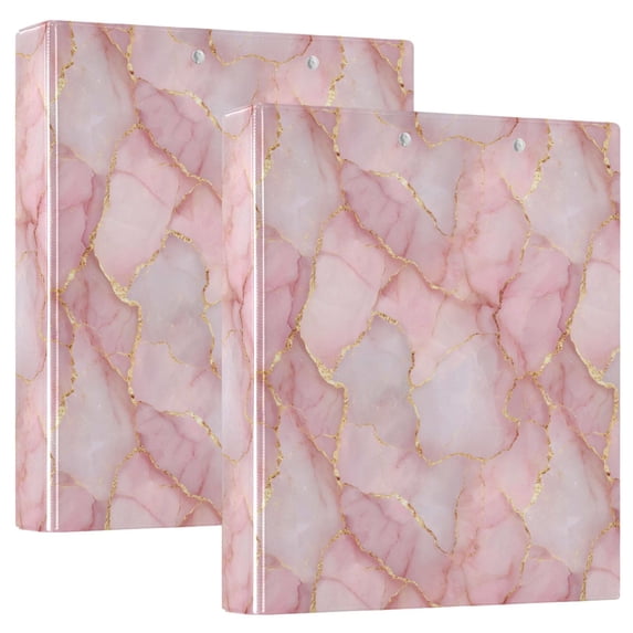 Three Ring Binder Rose Gold Texture 1.5 Inch Round Binder D-Rings for Office Supplies and More