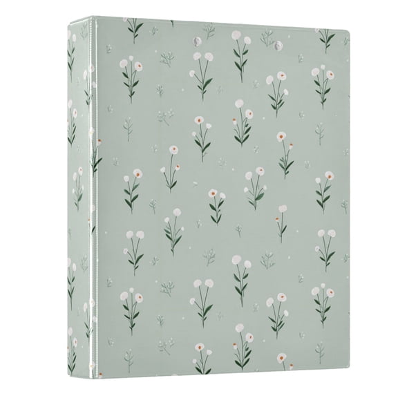 Three Ring Binder Simple Flowers 1.5 Inch Round Binder D-Rings for Office Supplies and More