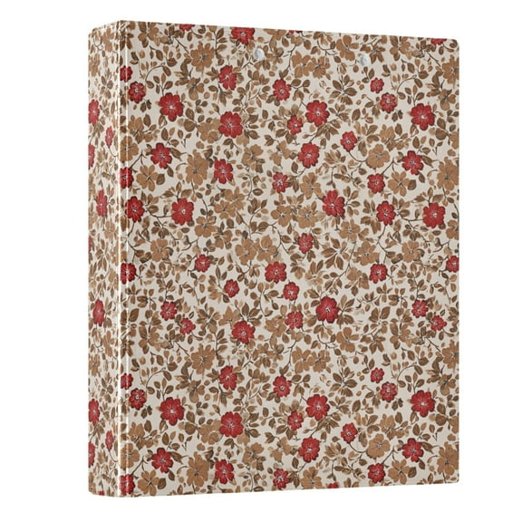 Three Ring Binder Simple Flowers and Leaves 1.5 Inch Round Binder D-Rings for Office Supplies and More