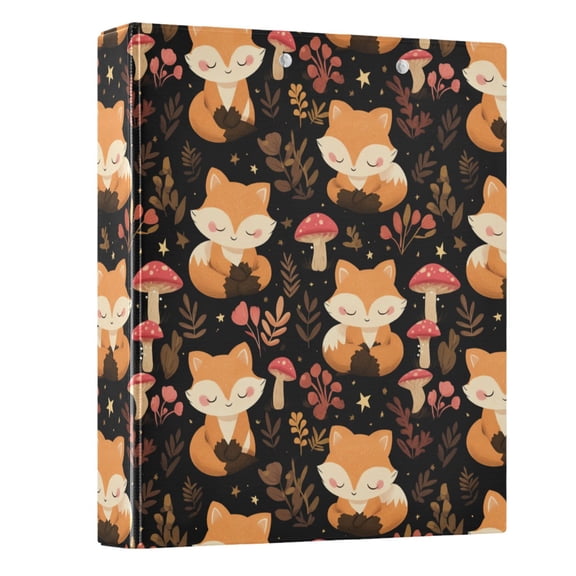 Three Ring Binder Sleeping Fox 1.5 Inch Round Binder D-Rings for Office Supplies and More