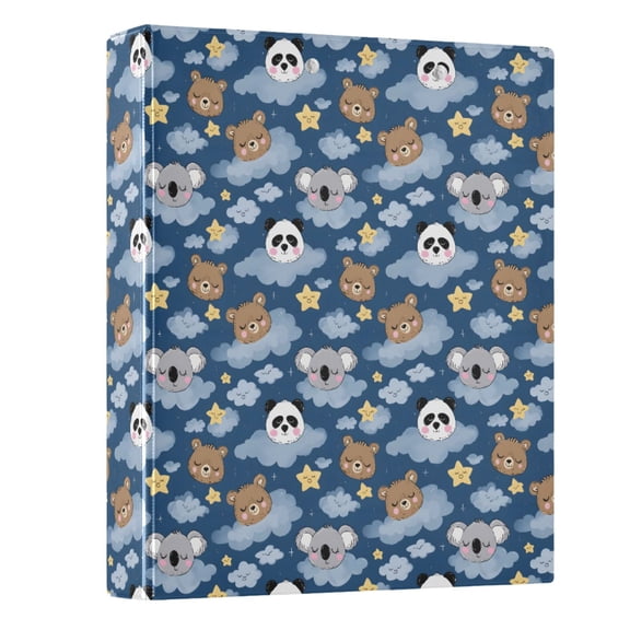 Three Ring Binder Sloth Panda 1.5 Inch Round Binder D-Rings for Office Supplies and More